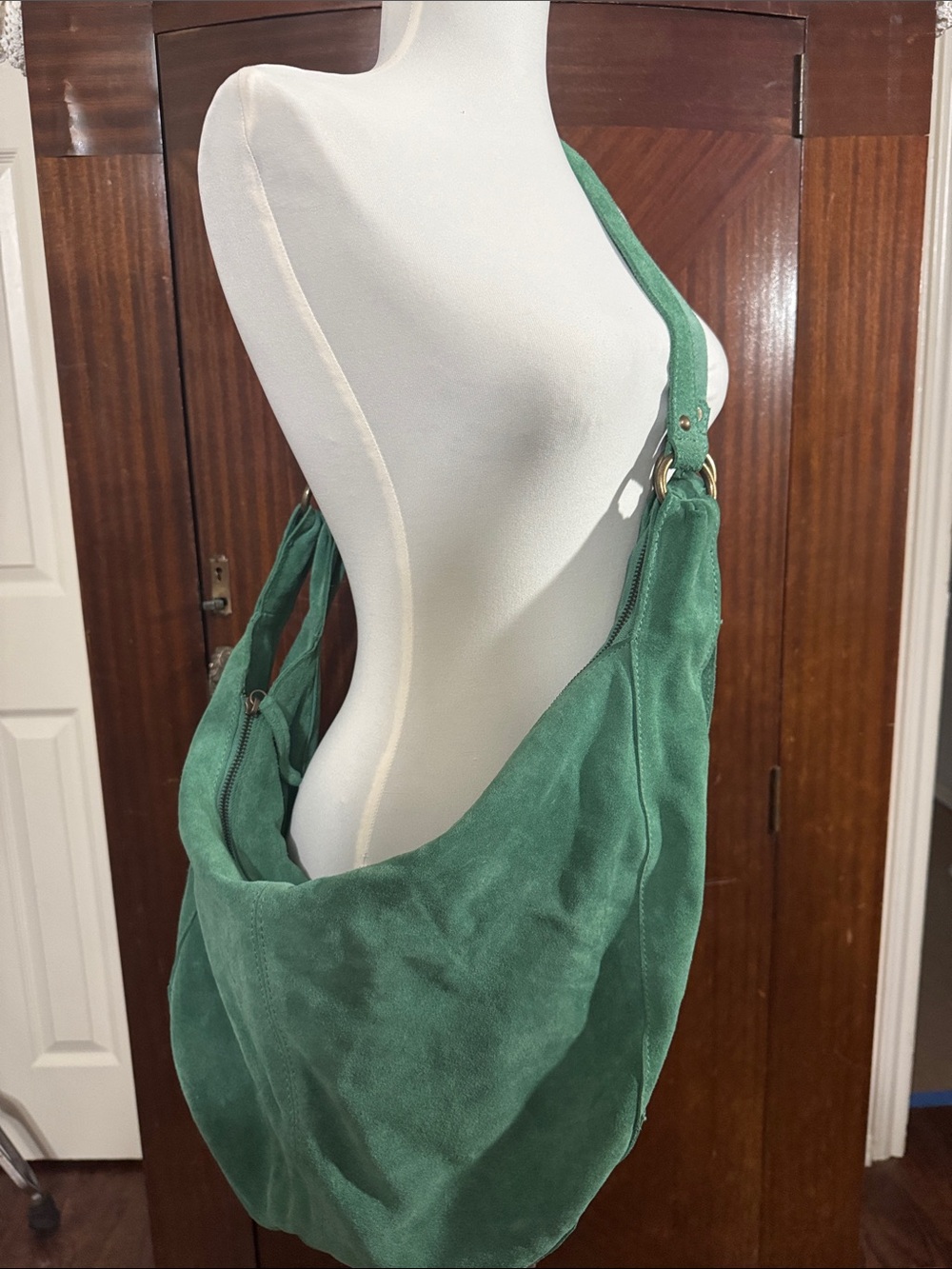 Free People Green Suede Hobo Shoulder Bag